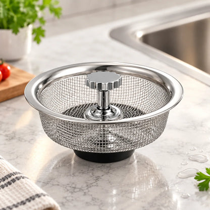 Kitchen Sink Strainer Stainless Steel Strainer & Stopper for Standard Drains