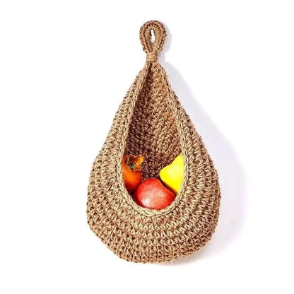 Kitchen Storage Basket Handwoven Hemp Rope Space-Saving