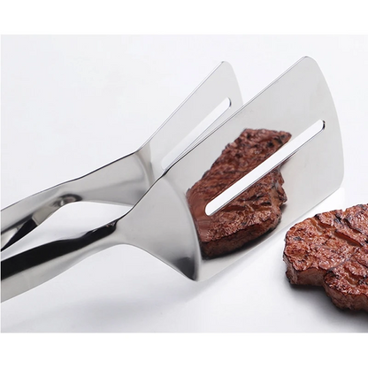 Kitchen Tongs 2-In-1 Slotted Stainless Steel