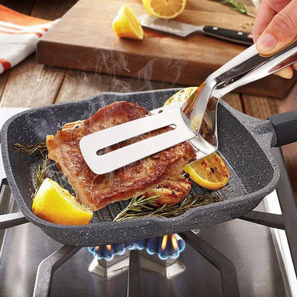 Kitchen Tongs 2-In-1 Slotted Stainless Steel
