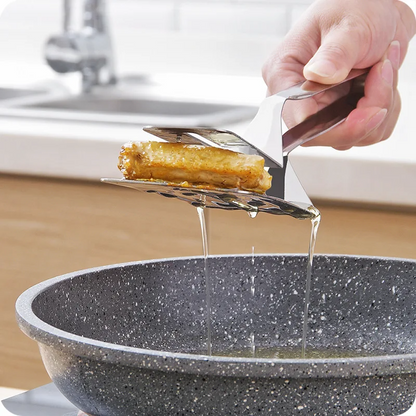 Kitchen Tongs 2-In-1 Slotted Stainless Steel