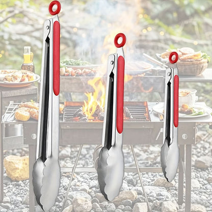 Kitchen Tongs Stainless Steel Locking Non-Slip Handles