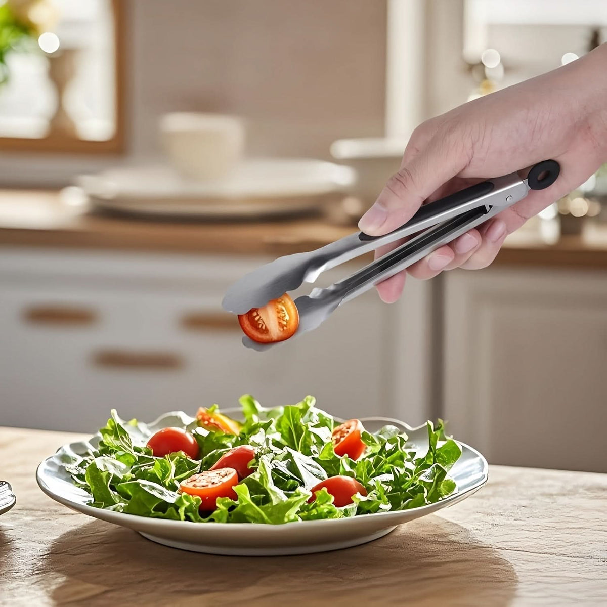 Kitchen Tongs Stainless Steel Locking Non-Slip Handles