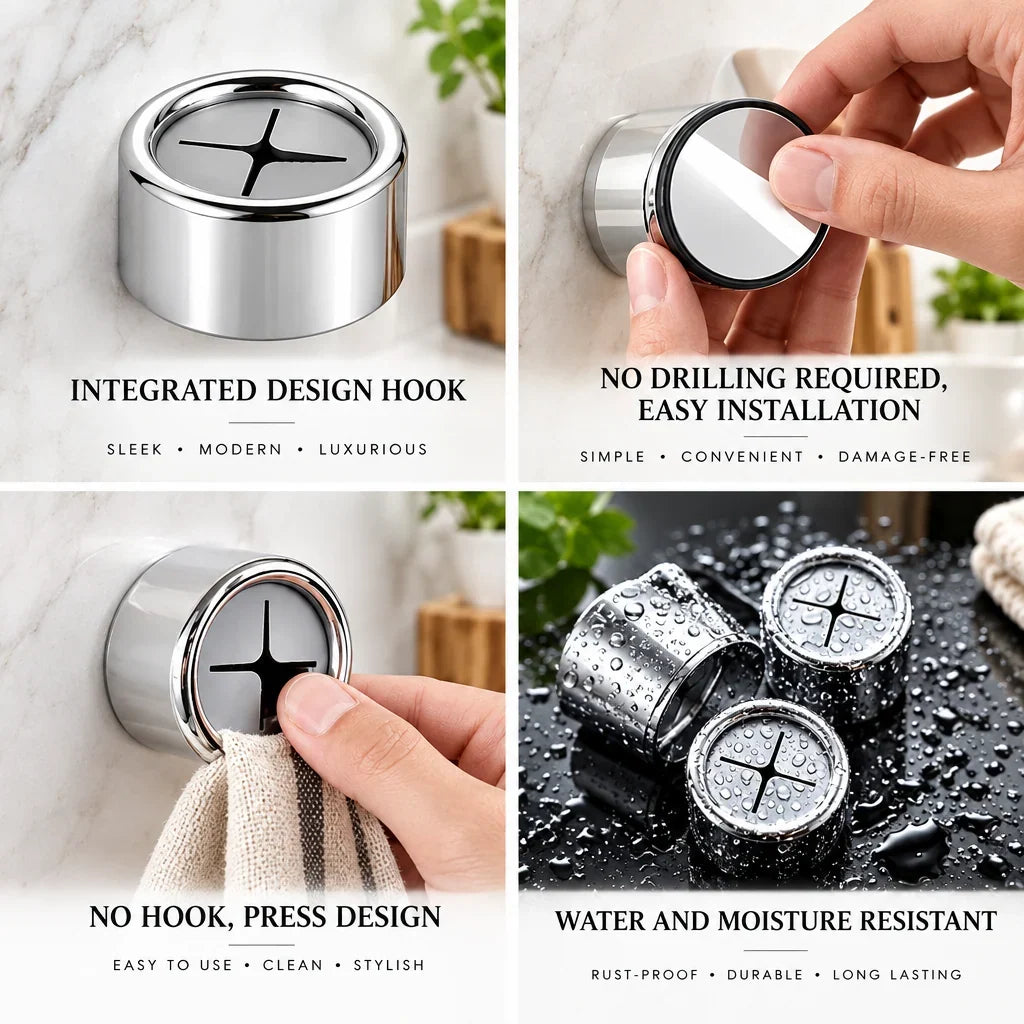 Kitchen Towel Clips Self-Adhesive & Tool-Free Set of 4