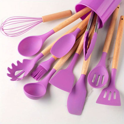 Kitchen Utensil Set 12 Piece Heat Resistant Silicone