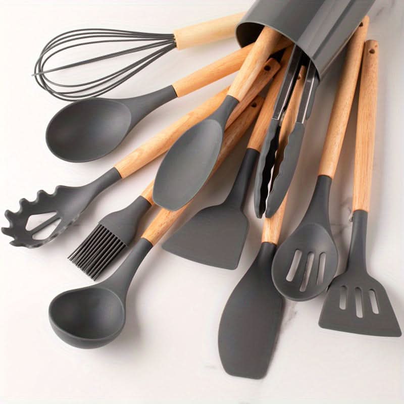 Kitchen Utensil Set 12 Piece Heat Resistant Silicone