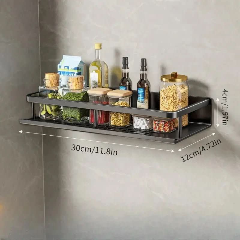 Kitchen Wall Shelf Powder-Coated Steel Space-Saving