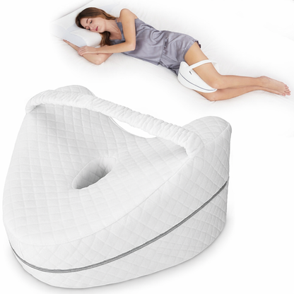 Knee Pillow Memory Foam Ergonomic Crescent Adjustable Strap