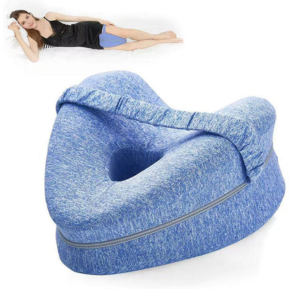 Knee Pillow Memory Foam Ergonomic Crescent Adjustable Strap