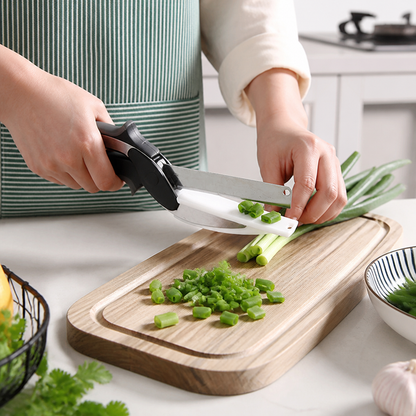 Stainless Steel Knife & Cutting Board Kitchen Scissors (2-in-1)