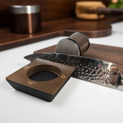 Knife Sharpener Set Rolling Diamond Wooden Platform
