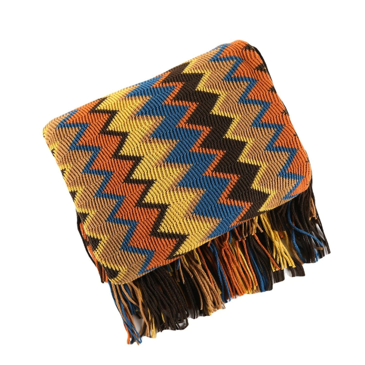 Knitted Throw Soft Textured Chevron Pattern