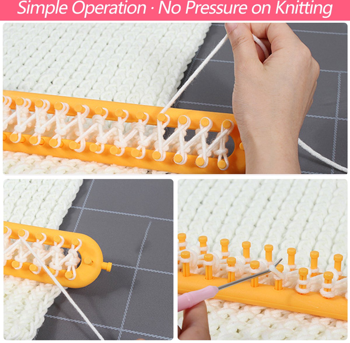 Knitting Frame Needle-Free Metal Pins Portable