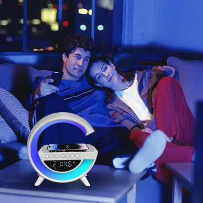 LED Alarm Clock Color-Changing Bluetooth Speaker & Wireless Charging