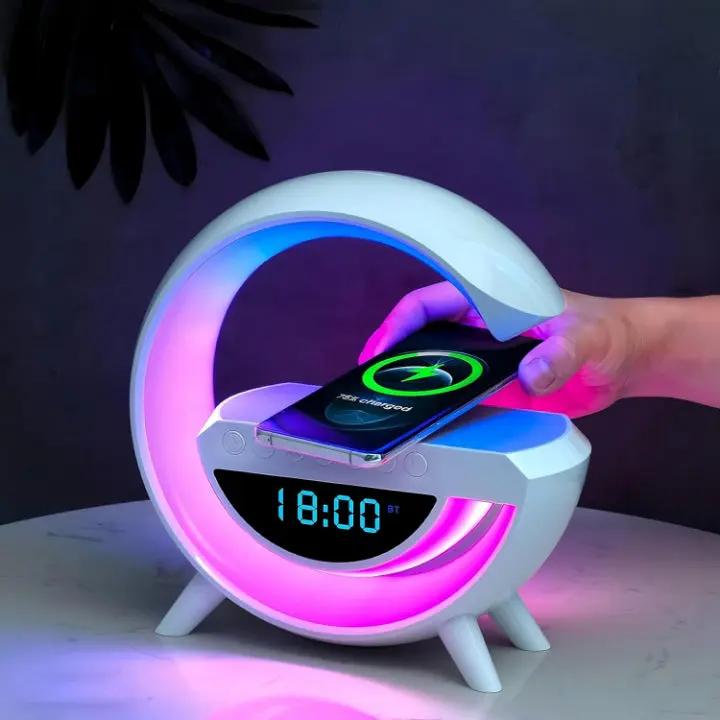 LED Alarm Clock Color-Changing Bluetooth Speaker & Wireless Charging