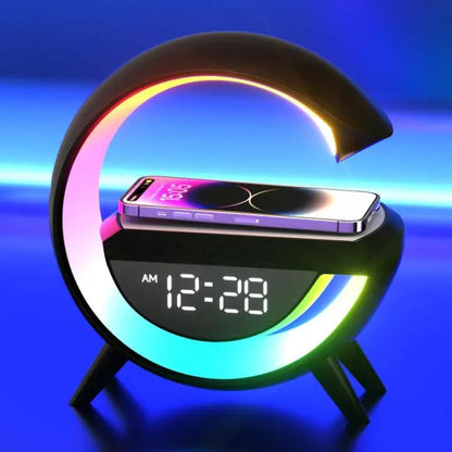 LED Alarm Clock Color-Changing Bluetooth Speaker & Wireless Charging
