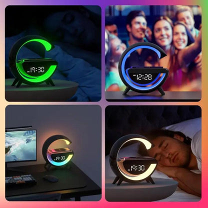 LED Alarm Clock Color-Changing Bluetooth Speaker & Wireless Charging