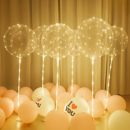 LED Balloons Warm White & Reusable Set of 10