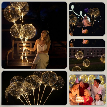 LED Balloons Warm White & Reusable Set of 10
