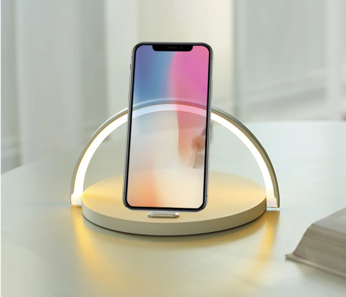 LED Bedside Lamp Qi Wireless Charger Touch Dimmer