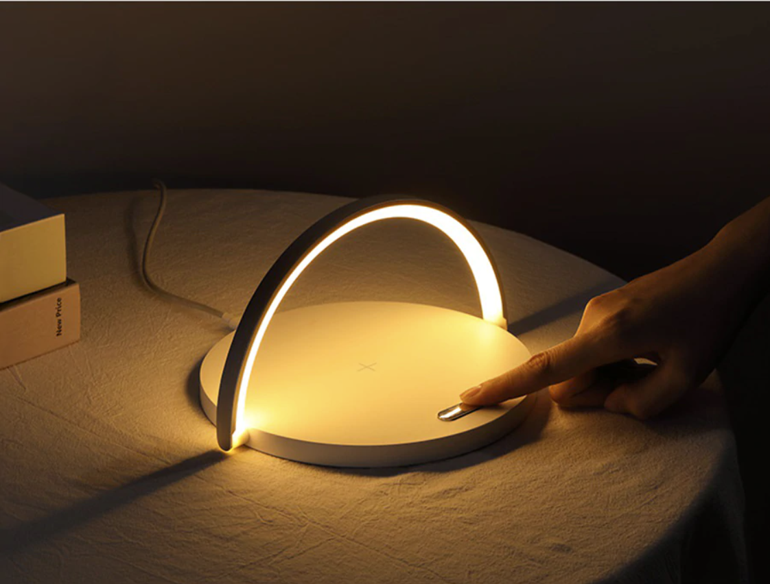 LED Bedside Lamp Qi Wireless Charger Touch Dimmer
