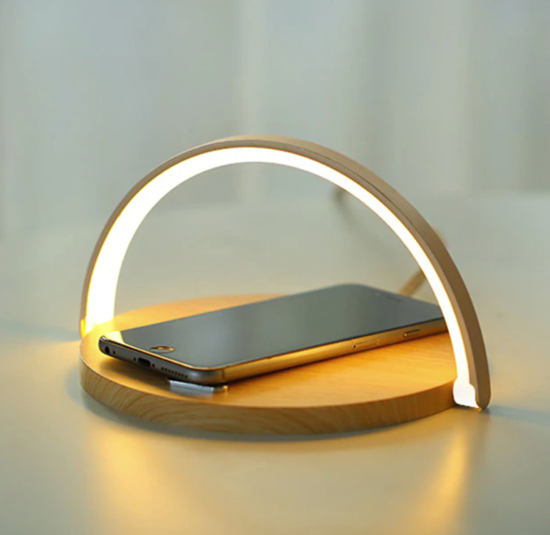 LED Bedside Lamp Qi Wireless Charger Touch Dimmer
