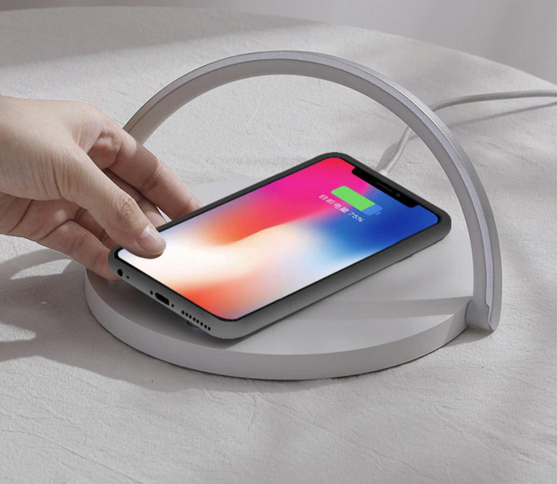 LED Bedside Lamp Qi Wireless Charger Touch Dimmer
