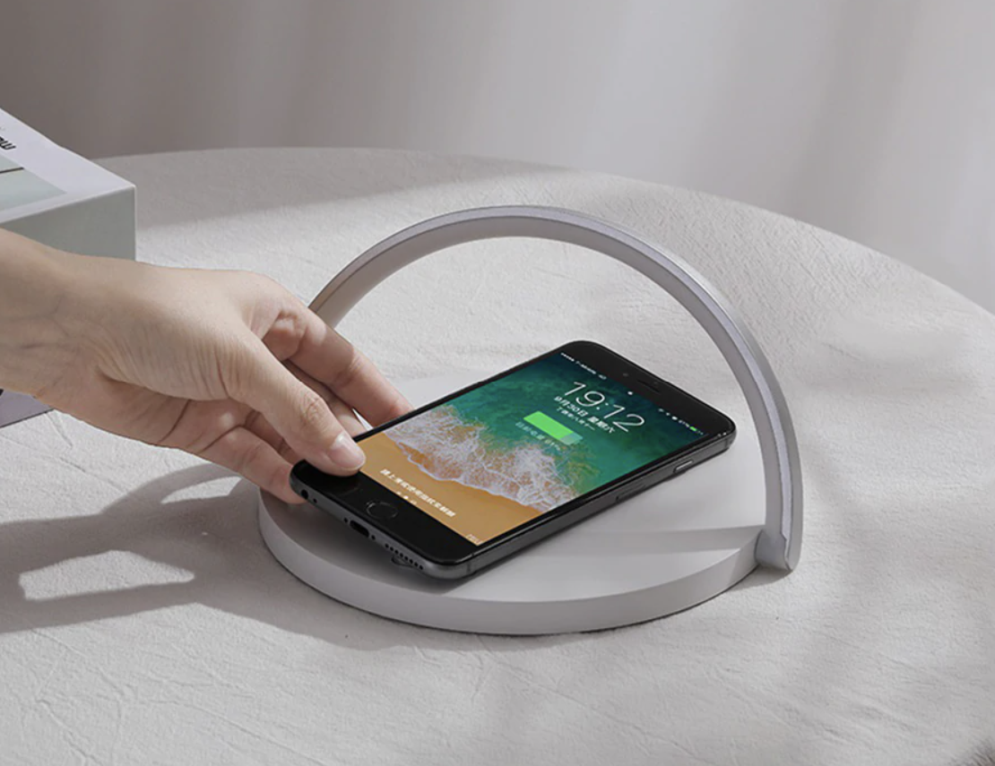 LED Bedside Lamp Qi Wireless Charger Touch Dimmer