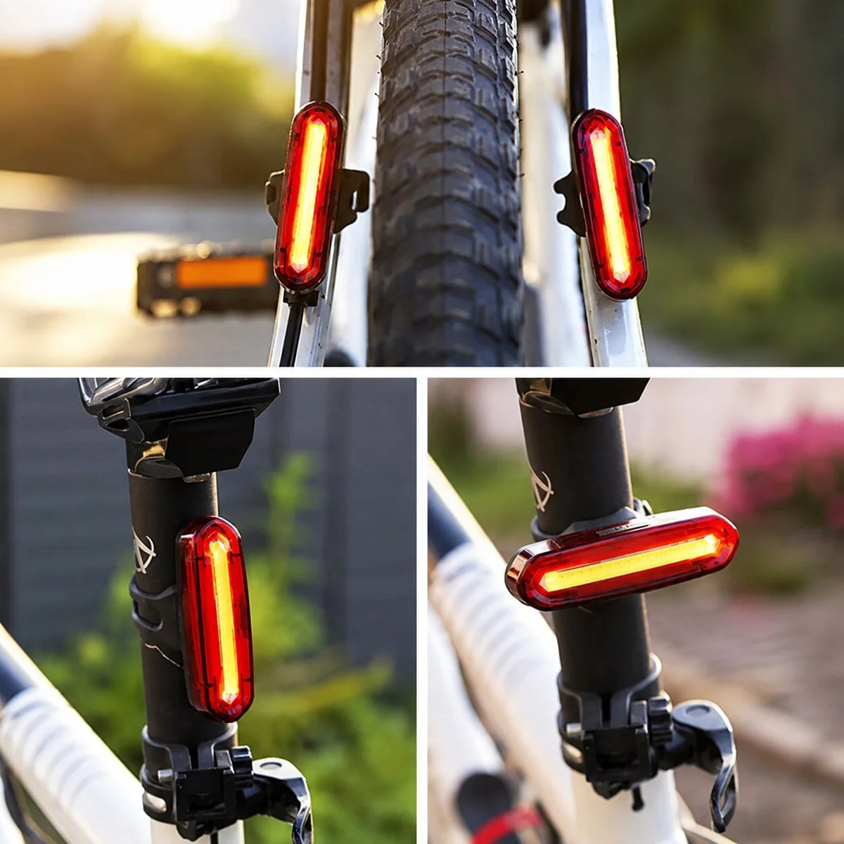 LED Bike Tail Light Wide Beam USB Rechargeable