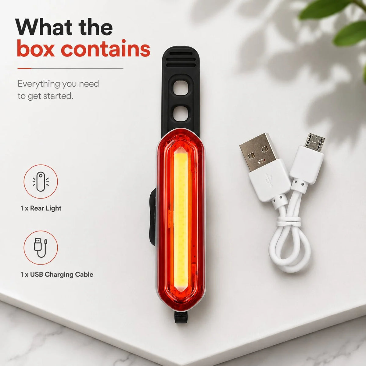 LED Bike Tail Light Wide Beam USB Rechargeable