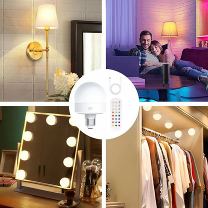LED Bulb E27 Rechargeable Dimmable RGB Remote & Timer
