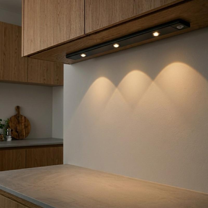 LED Cabinet Light Motion Sensor 3-Color Rechargeable & Magnetic Mount