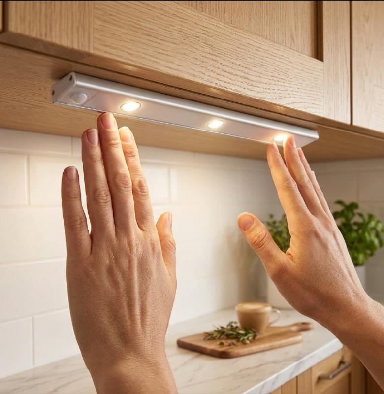 LED Cabinet Light Motion Sensor 3-Color Rechargeable & Magnetic Mount