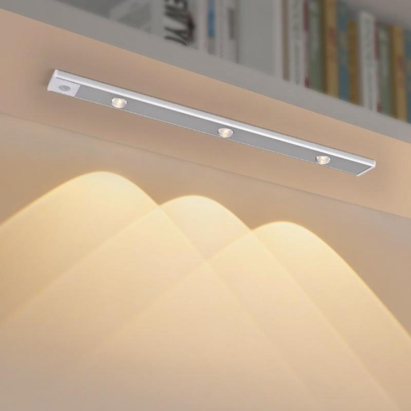 LED Cabinet Light Motion Sensor 3-Color Rechargeable & Magnetic Mount