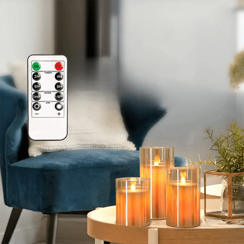 LED Candle Set Realistic Flickering Flame Remote Control