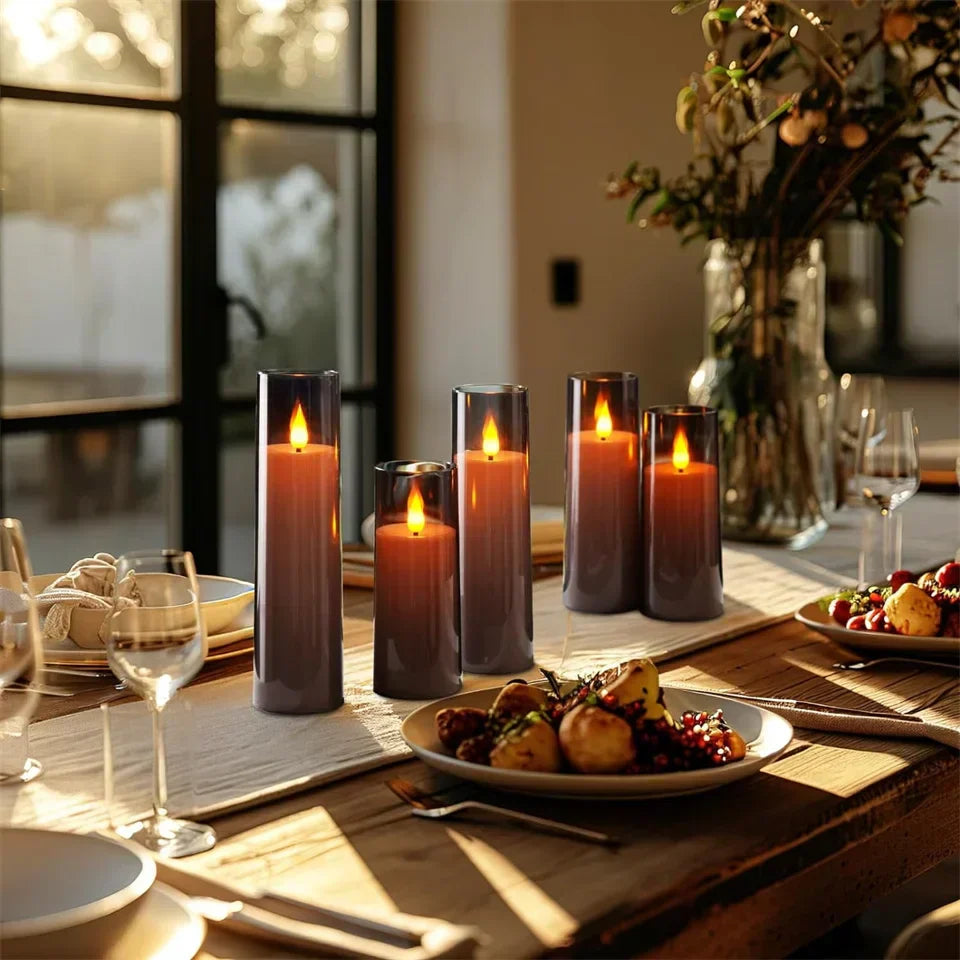 LED Candle Set Realistic Flickering Flame Remote Control