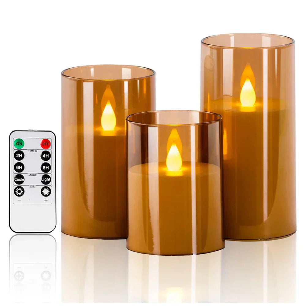 LED Candle Set Realistic Flickering Flame Remote Control