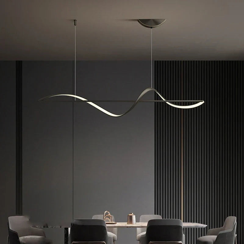 LED Chandelier Spiral Design Remote Dimmable Three-Color Light
