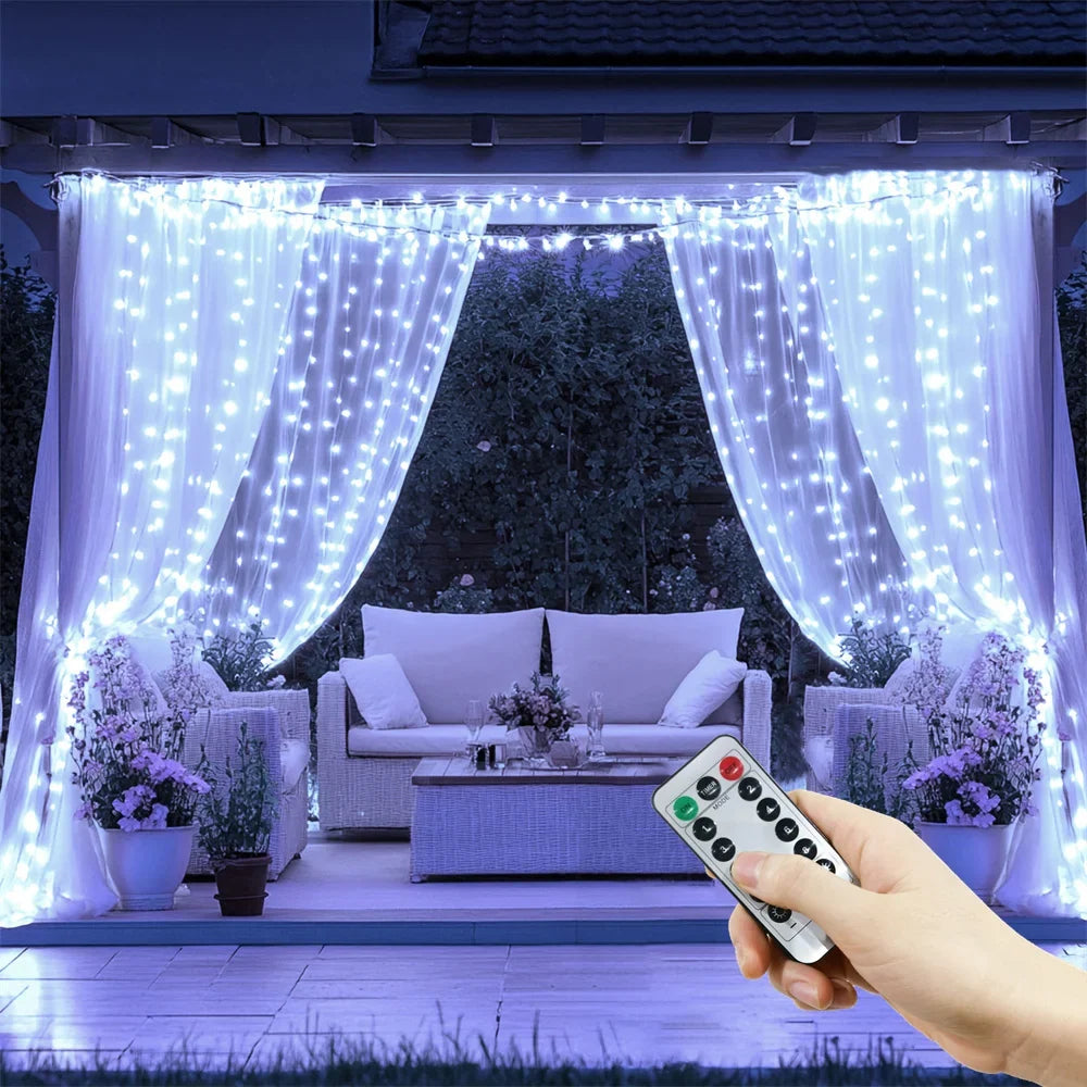 LED Curtain Lights USB Type-C Powered 8 Light Modes