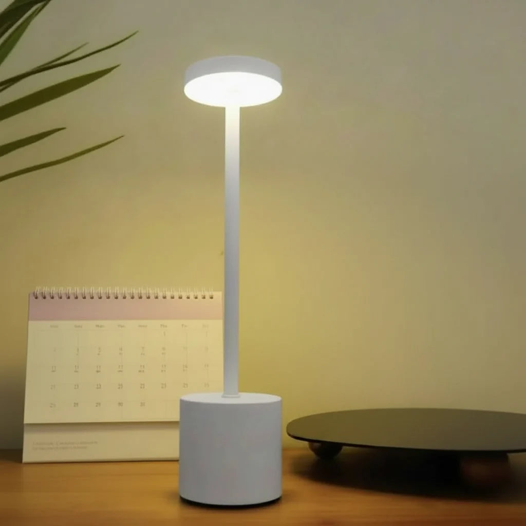 LED Desk Lamp Dimmable Flame Effect Rechargeable