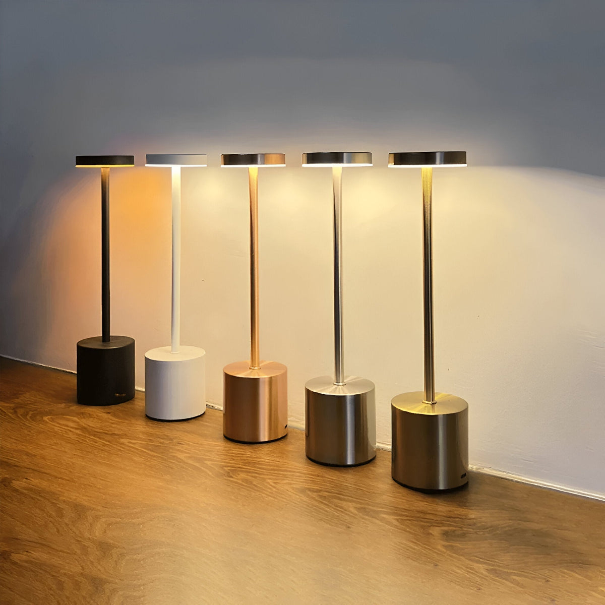 LED Desk Lamp Wireless Charging Three Color USB Rechargeable