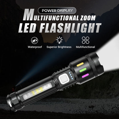 LED Flashlight Zoomable 600m Range USB-C Fast-Charging