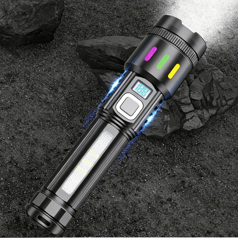 LED Flashlight Zoomable 600m Range USB-C Fast-Charging