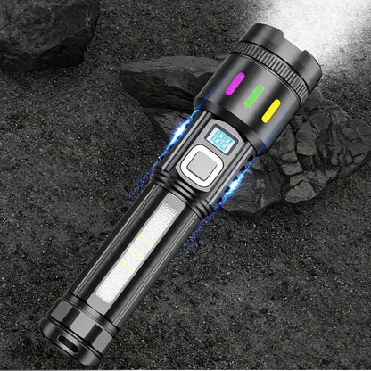 LED Flashlight Zoomable 600m Range USB-C Fast-Charging