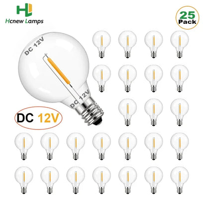 LED Globe Bulb 12V 24V DC Warm White 1W Low Power