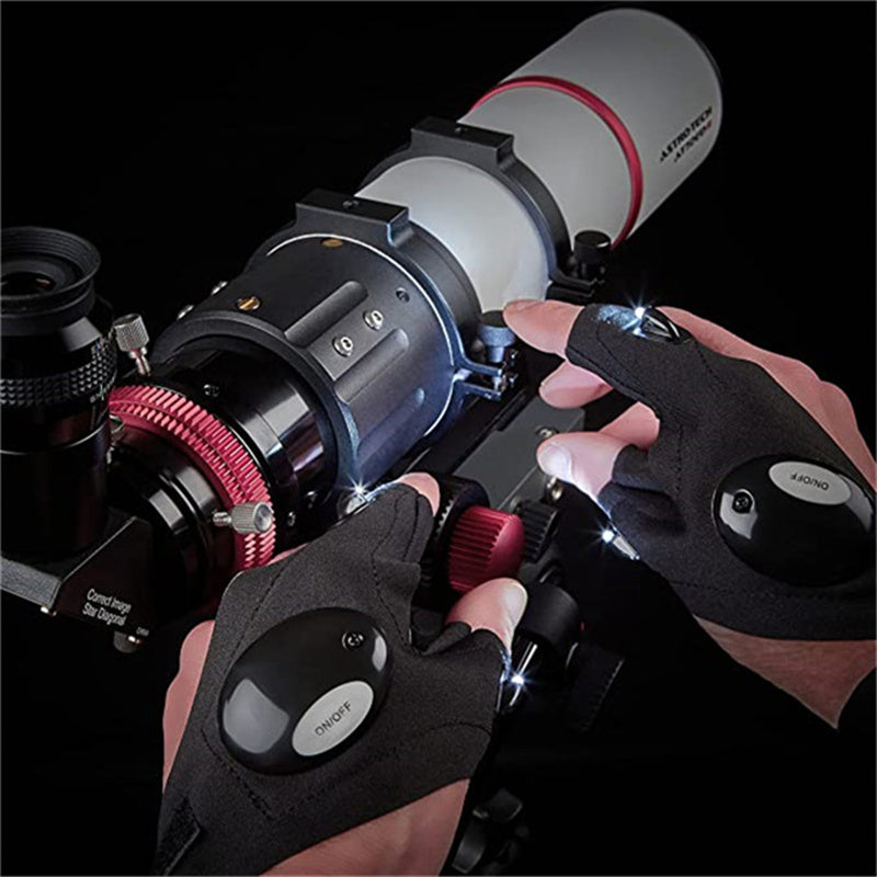 LED Gloves Fingertip Lights Cotton Silicone Grip
