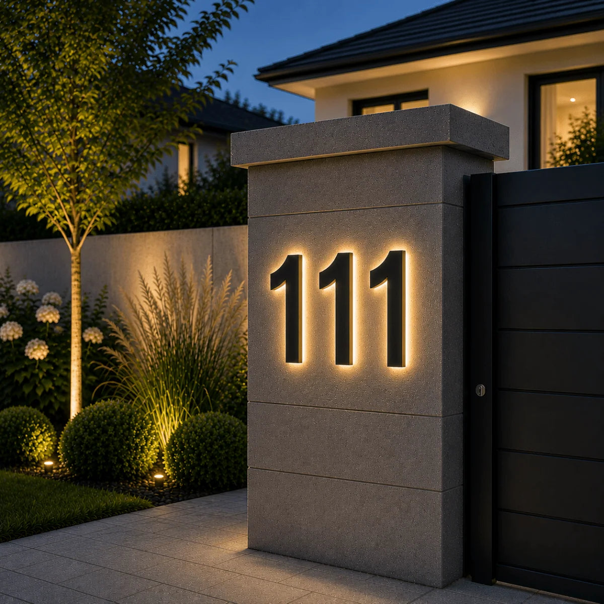 LED House Number Sign Stainless Steel Weatherproof IP68 Waterproof Protection
