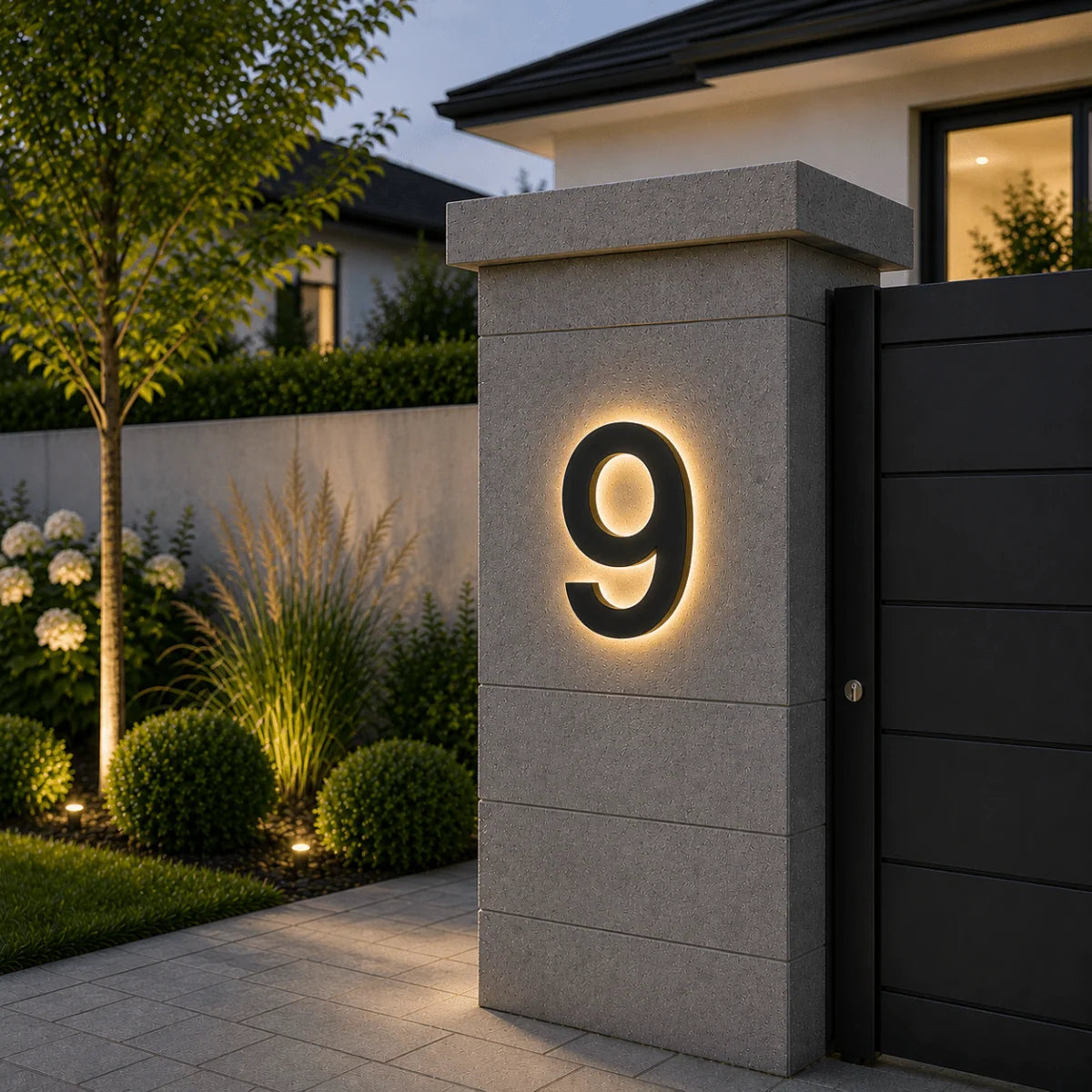 LED House Number Sign Stainless Steel Weatherproof IP68 Waterproof Protection