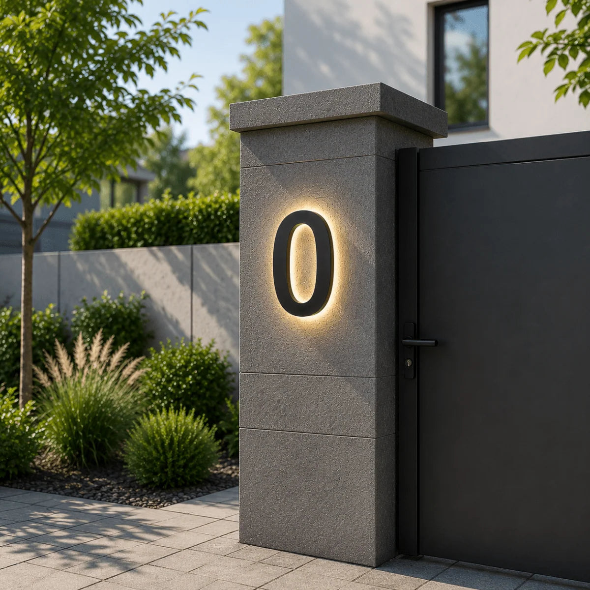 LED House Number Sign Stainless Steel Weatherproof IP68 Waterproof Protection
