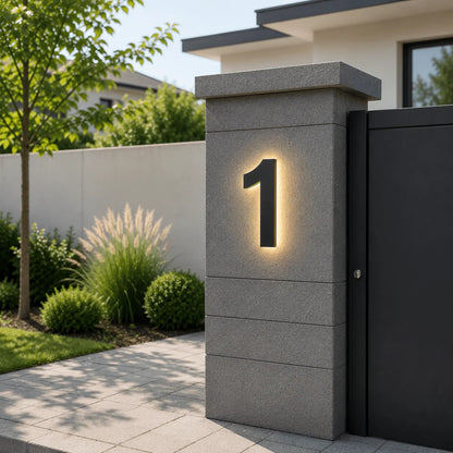 LED House Number Sign Stainless Steel Weatherproof IP68 Waterproof Protection